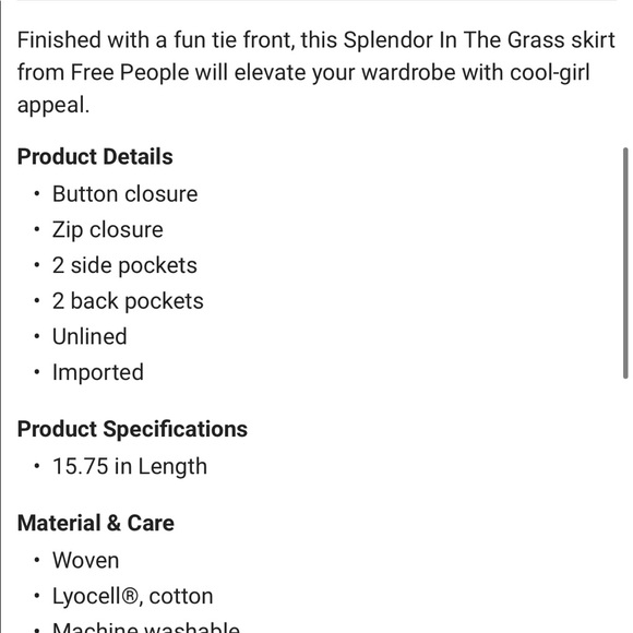 Free People Splendor in the Grass Skirt - Picture 9 of 10